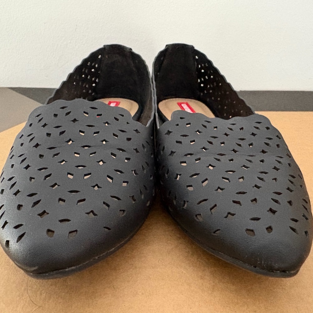 Black Perforated Women's Loafers